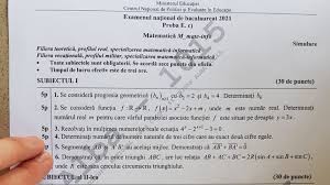 Modele de subiecte la matematica pentru bac 2021 / foto: Foto Subiecte È™i Bareme Simulare Bacalaureat 2021 La MatematicÄƒ Pentru Elevii De Clasa A Xii A Ziarul Unirea