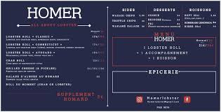 Homer Lobster 21 Rue Rambuteau 75004 Paris Tous Les Jours De 12h A 23h Homerlobster Gmail Com Champion Du Monde Du Lobster Recettes De Cuisine Boisson Cuisine