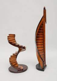 Sold Price Two Wooden Spiral Staircase Models September 6 0115 11 00 Am Edt Spiral Staircase Painted Stairs Staircase