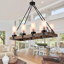 When dealing with farmhouse bedroom, we're talking about decorative articles, lighting fixtures, and bed linens. Xipuda Dining Room Light Fixture 8 Light Farmhouse Chandelier Kitchen Island Lighting Rustic Chandeliers Over Table Pendant Light With Glass Lampshade Lodge Ceiling Island Light Amazon Com
