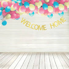 While there is absolutely nothing wrong with simple balloons or flowers to make a space feel decorate with your guest's travels in mind. Home Kitchen Banners Garlands Home Party Supplies Welcome Home Banner Gold Glitter Decorations For Family Party