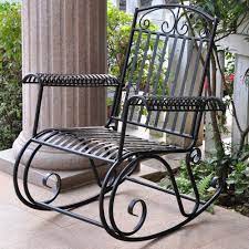 outdoor iron rocking chair patio porch garden furniture high back rust resistant home iron patio furniture wrought iron patio furniture patio rocking chairs