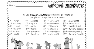 Ordinal Numbers Pdf Math Activities Ordinal Numbers Math Centers
