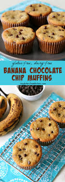 I made them with silk milk and the dairy free chocolate chips and without the walnuts. Gluten Free Dairy Free Banana Chocolate Chip Muffins