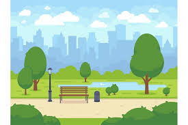 Pngtree provide collection of hd backgrounds about cartoon amusement park background. City Summer Park With Green Trees Bench Walkway And Lantern 908149 Illustrations Design Bundles In 2021 City Parks Landscape Cartoon Background City Cartoon