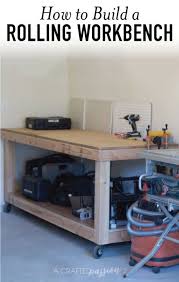 The instructor started by cutting and laminating two pieces of wood together to form one leg. How To Build A Rolling Workbench Follow This Simple Diy Plans