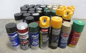 Albrecht Auctions 42 Cans Of Spray Paint Include 9 Krylon H20 Latex Tan Krylon Black Rust Enamel 4 Misc Black 13 Dutch Boy Black 6 Marking And 7 Others