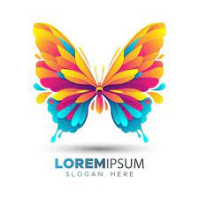 Modelo De Logotipo De Borboleta Colorida Vetor Premium Butterfly Logo Colorful Butterflies Butterflies Vector