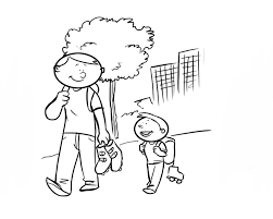 🌟 desarrolla la creatividad en juegos de dibujar 🌟 libro de colorear para niños y juegos infantiles gratis 🌟 control parental en juegos para pintar gratis juegos de niños que desarrolla la creatividad del pequeño, su motricidad fina y su imaginación. Dibujo Para Colorear De Padre E Hijo Caminando Con Patines