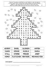 Weihnachten In Der Grundschule Kreuzwortratsel Deutsch Klasse 2 Grundschule Grundschulmaterial Weihnachten