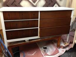 Free shipping on orders $99+. Broyhill Saga Premier Mid Century Modern Highboy Dresser Updated In White And Java Gel Stain Shizzle Design