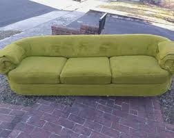 Canmov folding futon sofa bed convertible sofa couch with metal legs, faux leather upholstered modern bed for compact living space, apartment, dorm (green) 5.0 out of 5 stars. Vintage Green Sofa Etsy