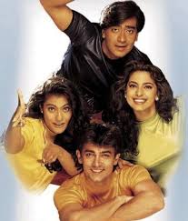 Ajay Devgan Kajol Devgan Aamir Khan Juhi Chawla Ishq Bollywood Actors Bollywood Celebrities Indian Bollywood Actress Onun masum doğası ve çocuksu soruları ülkeyi dinin halk.
