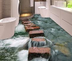 3d Wallpaper Waterproof River Stones Bathroom Thickened Self Adhesive Wall Stone Floor Bathroom Floor Wallpaper Floor Murals