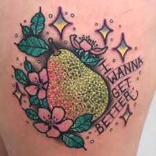 Thanks Jspain For Driving From Memphis To Get This Pear Tattoo From Me Blackcobratattoos Littlerock Arkansas Ladytatto Tattoos Tatting Photo And Video
