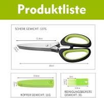 Multifunktionales Kräuterscheren-Set, Küchenkräuterschere,  Edelstahl-Küchenschere, Edelstahl-Mehrklingenschere mit Hülse und  Reinigungskamm zum ...