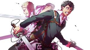 Reiner braun is a character from attack on titan. Reiner And Bertholdt Wallpaper Extended To 1920 1080 Ratio Unknown Original Artist Album On Imgur