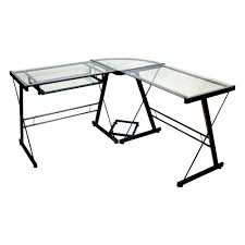 Choose traditional, modern designs or impressive executive desks. Walker Edison Modern L Shaped Tempered Glass Computer Desk Clear Black D51z29 Best Buy