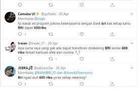 Berikut ini pinjaman online limit besar diatas rp100 juta terbaik. Heboh Terima Transfer Rp 600 000 Di Rekening Bri Ini Penjelasan Bri Dan Kemensos Halaman All Kompas Com