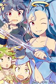 Pittoo Palutena And Viridi And Just Confused And Pandora S Sitting There Trying To Flirt With The Player Kid Icarus Kid Icarus Uprising Icarus