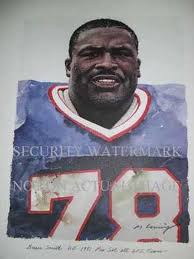 Bruce Smith Buffalo Bills Mer Corning Rare Art LE