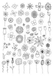 Set Of Flower Doodles Simple Flower Drawing Flower Doodles Floral Doodle