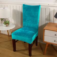 Colorxy Spandex Fabric Stretch Dining Room Chair Slipcovers Home Decor Set Of 4 Peacock Green Seat Covers For Chairs Slipcovers For Chairs Fabric Dining Room