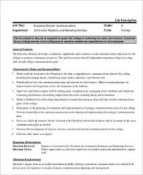 The marketing director job description includes elements such as: Free 9 Communications Director Job Description Samples In Ms Word Pdf