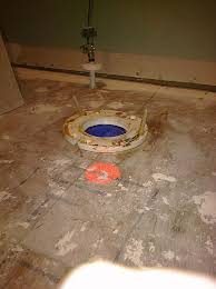 I am planning to install a bathroom (toilet and sink only) on our main level above the basement. Toilet Flange On Subfloor With Pics Ceramic Tile Advice Forums John Bridge Ceramic Tile