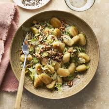 Brussels Sprout Leek And Toasted Hazelnut Gnocchi Recipe Brussel Sprouts Leeks Vegetarian Recipes