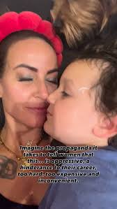 My littlest decided that kisses were unlimited that day. , Guys, I don’t  stage these things for a cool Instagram reel later. , I had just washed my  face, went to lay