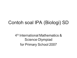 Rainbow is one of optic phenomena that happens in the. Contoh Soal Ipa Biologi Sd 4 Th International Mathematics Science Olympiad For Primary School Ppt Download