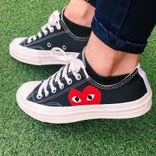 Comme Des Garcons Play X Converse Chuck Taylor 1970s Hi Black Cdg Play X Converse Chuck Taylor All Star Low 70s Hidden Heart Cute Sneakers Sneakers Mens Vans Shoes