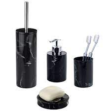 It is handcrafted on a solid block of marble and polished with no chemicals. Wenko Marble Black Bath Accessories Set At Victorian Plumbing Uk