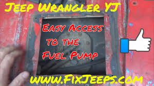 Engine compartment, computer engine control component location idex: Jeep Wrangler Yj Fuel Pump Access Panel Mod Youtube