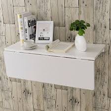 Gymax Wall Mounted Drop Leaf Table Folding Kitchen Dining Table Desk Space Saver White Walmart Com In 2020 Dining Table In Kitchen Wall Mounted Table Drop Leaf Table