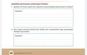 Maybe you would like to learn more about one of these? Kunci Jawaban Tema 9 Kelas 5 Halaman 180 181 182 183 184 185 186 187 188 189 Buku Tematik Lomba Festival Seni Metro Lampung News