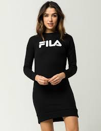 Fila Courtney Sweatshirt Dress Black 306559100 In 2020 Sweatshirt Dress Clothes Fila Dress