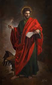 Hoy festividad de S. Juan apóstol y evangelista. En numerosas ocasiones he pintado al discípulo amado, en esta ocasión este lienzo lo realicé para el "Windmoor Study Center” en South Bend, Indiana (