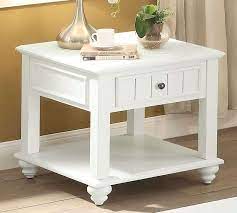 Acme Furniture Natesa White Washed End Table 83327 Goedekers Com End Tables With Storage Furniture End Tables