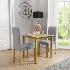 Is your dining room (or area) insanely small? Small Oak Dining Table 2 Grey Dining Chairs New Haven Furniture123
