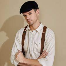 Babeyond Men S Mesh Flat Cap Breathable Summer Newsboy Hat Hats For Men Suspenders Men News Boy Hat