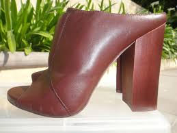 Neiman Marcus EVIE, Leather Mule Slide in Spice, 4.25 Wood Heel, Size 7M |  eBay