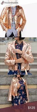 Nwt Zara Rose Gold Metallic Moto Jacket Clothes Design Fashion Fashion Design
