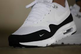 Nike Air Max 1 Ultra Essential White Black Wolf Grey 819476 101 Nike Shoes Women Sneakers Men Fashion Nike Shoes Outlet