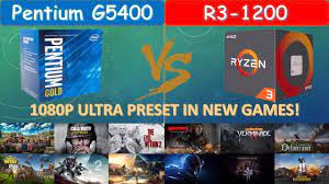 Amd ryzen 3 1200 @3100mhz (overclocking to 3.7mhz) kfa2 geforce gtx 1070 exoc black sniper 8gb gddr5 ddr4 3200mhz patriot memory viper steel похожие видео. Pentium G5400 Vs Ryzen 3 1200 Gtx 1070 1080p New Games Benchmark Youtube