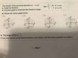Domain and range in interval notation. Solved The Domain Of The Piecewise Function Is Infinit Chegg Com