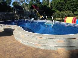 Semi Inground Pool Landscaping Ideas 18x32 Freeform Semi In Ground Pool Swimming Pools And Spas Inground Pool Designs Pool Uber Dem Boden Und Oberirdische Pools