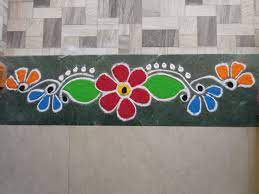 Colorful Border Rangoli Design Rangoli Designs Border Rangoli Rangoli Border Designs