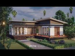 Modern house plan with vaulted ceiling in living & dining area, covered terrace, full wall height windows, three bedrooms. 10 Modern L Shaped Houses You Will Admire Floor Plans Budget Estimates Youtube